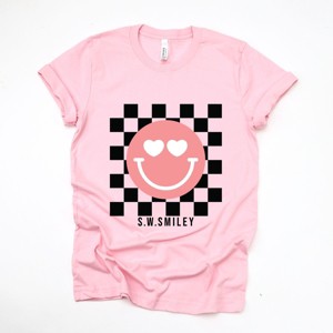 Simply Sage Market S.W.Smiley Valentines Pink Smiley Short Sleeve Tee - XL - Pink - 1 of 4