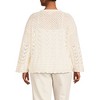 Lands' End Women's Cotton Boucle Pointelle Notch Neck Sweater - 2 of 3