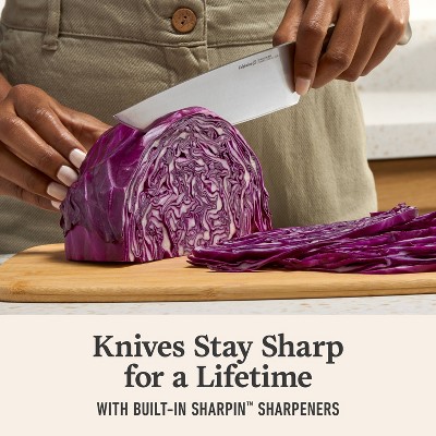 Premier by Calphalon  15-Piece Knife Set with SharpIN EdgeTech, Stainless Steel Handles