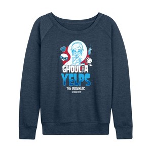 Women's - Monster High - Ghoulia Yelps Lightweight French Terry Wide Neck Long Sleeve Shirt - 1 of 4