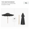 DOMETOUR 9' Patio Umbrella, Tilt & Crank, Double Top, 8 Ribs, Outdoor Market Table, Garden/Deck/Pool, Dark Gray - 2 of 4