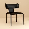 ATJafurn Faux Leather Upholstered Dining Chairs Side Chairs with Backrest and Carbon Steel Legs (Set of 2) - 3 of 4