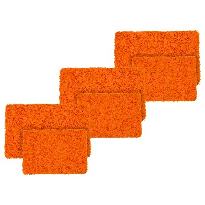 Lavish Home 2-Piece Memory Foam Bath Mat Set with Non-Slip Base (Orange) 