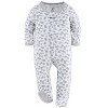 The Peanutshell Footed Baby Sleepers for Boys or Girls, Grey Elephant 3-Pack Newborn to 12 Months - 4 of 4