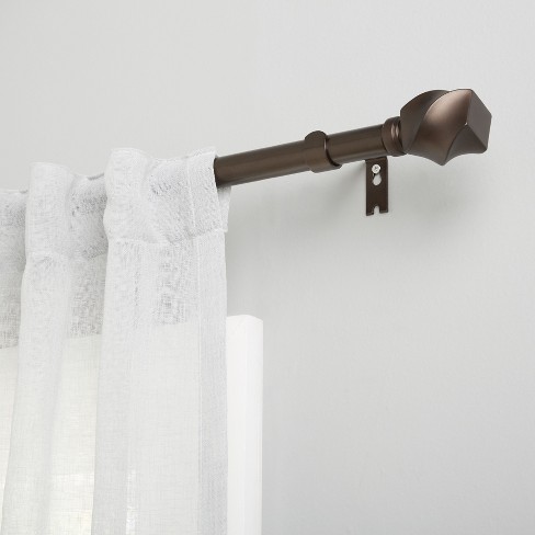 Exclusive Home Twist 1 Window Curtain Rod and Finial Set, Adjustable  66-120, Oil Rubbed Bronze