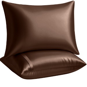 BLISSFORD Satin Pillowcase with Zipper, Satin Pillow Cases 2 Pack, Silk Pillow Cover - 1 of 4