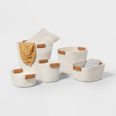 13 Decorative Coiled Rope Basket Cream - Brightroom™ : Target