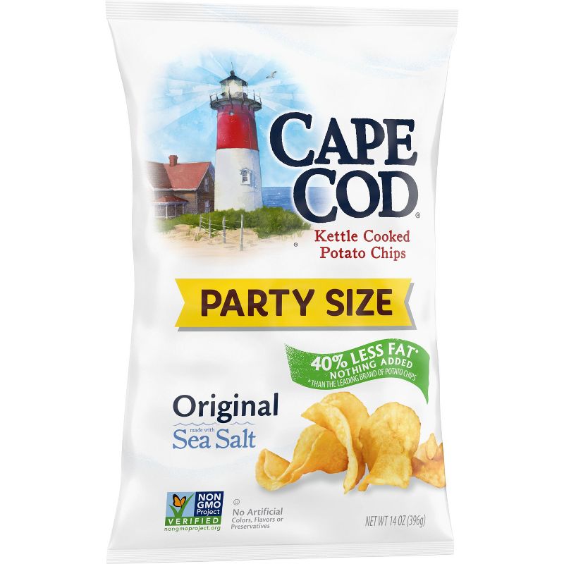 Cape Cod Potato Chips Less Fat Original Kettle Chips Party Size- 4oz, 5 of 9