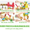 Joyfy 60PCS Wooden Train Track Set - Construction Express, Engineering Railway, Easter Birthday Toy Gift for Kids Toddlers Boys Girls 2-8 - 4 of 4