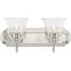 Progress Lighting, Calhoun Collection, 2-Light Vanity Light, Brushed Nickel, Clear Glass Shades, Material: Steel - 3 of 4