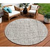 Taupe And Beige Striped Washable Indoor Outdoor Area Rug - 2 of 4