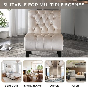 Ridstar Upholstered Modern Velvet Accent Chair With Wooden Legs For Reading, Living Room-Beige - 1 of 4