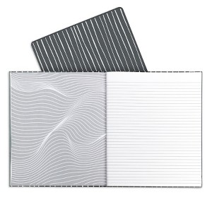 C-Line® Professional Hardbound Notebook, 96 Page, College Ruled, 8-1/2" x 10-7/8", Charcoal & White Stripes, Pack of 2 - 1 of 3