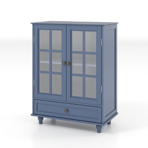 Maliang Minimalist Buffet Cabinet with Double Glass Doors and Drawer, for Living room, Dining Room - 1 of 4