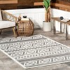 Nuloom Lanelle Geometric 8x10 Indoor/Outdoor Area Rug for Living Room Patio Deck Front Porch Kitchen, Grey/Ivory - 2 of 4