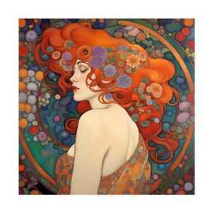 Canvas Wall Art - Tina Lavoie 'Art Nouveau Beauty I' Wall Art for Living Room, Bedroom, or Office Décor by Trademark Fine Art - 24 x 24 Inches - 1 of 4