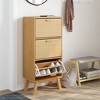 vidaXL Shoe Cabinet OLDEN Brown 21.7 in.x13.8 in.x47.2 in. Solid Wood Pine - 3 of 4