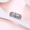 Tia Wedding Band Ring Heart Blue Cz Sterling Silver Womens Ginger Lyne Collection - image 2 of 4