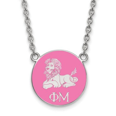 Black Bow Jewelry Sterling Silver Phi Mu Greek Life Necklace 18 Inch