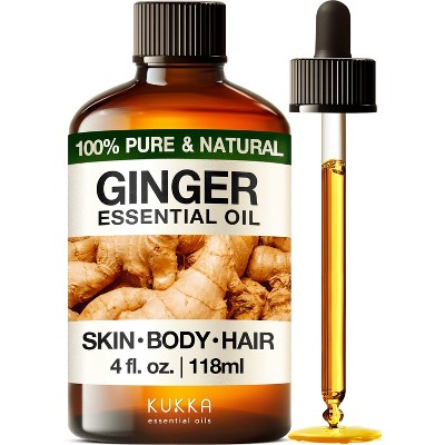 KUKKA Ginger Essential Oil for Hair Skin & Massage - 4 Fl Oz
