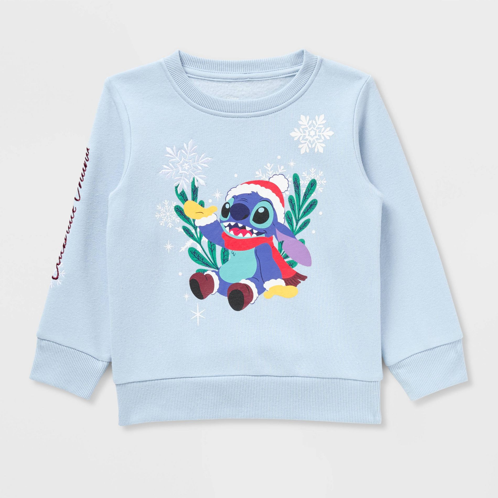 Toddler Boys' Lilo & Stitch Ohana Holiday Family Matching Fleece Sweatshirt - Blue