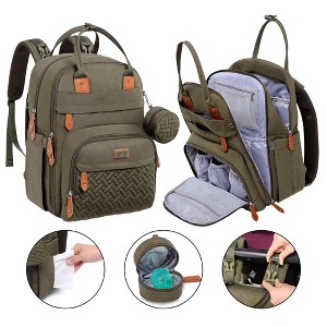 BabbleRoo Diaper Bag Backpack Stylish Hands-Free Baby Bag with Changing Pad, Stroller Straps & Water-Resistant - 1 of 4