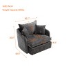 ModernLuxe Oversized Swivel Accent Chair with Ottoman, 360° Rotation Wide Seat Chenille Chair with 3 Pillows for Living Room - 3 of 4
