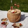Twine Cask Willow Outdoor Picnic Basket with Lid and Handle, Insulated Picnic Basket, Wicker Basket with Picnic Equipment Set of 1 - 2 of 4
