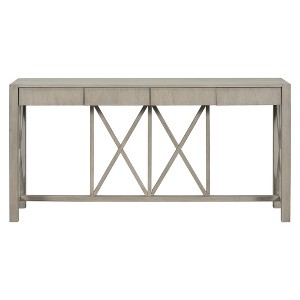 TiramisuBest 60" Veneer Console Table,Grey Farmhouse Entryway Table with 4 Drawers, Open Bottom Storage for Living, Kitchen, or Dining - 1 of 4