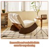 Comfortable Glider Rocking Chair, Upholstery Glider Chair, Solid Wood Frame Multiple Settings Accent Reading Chair - 3 of 4