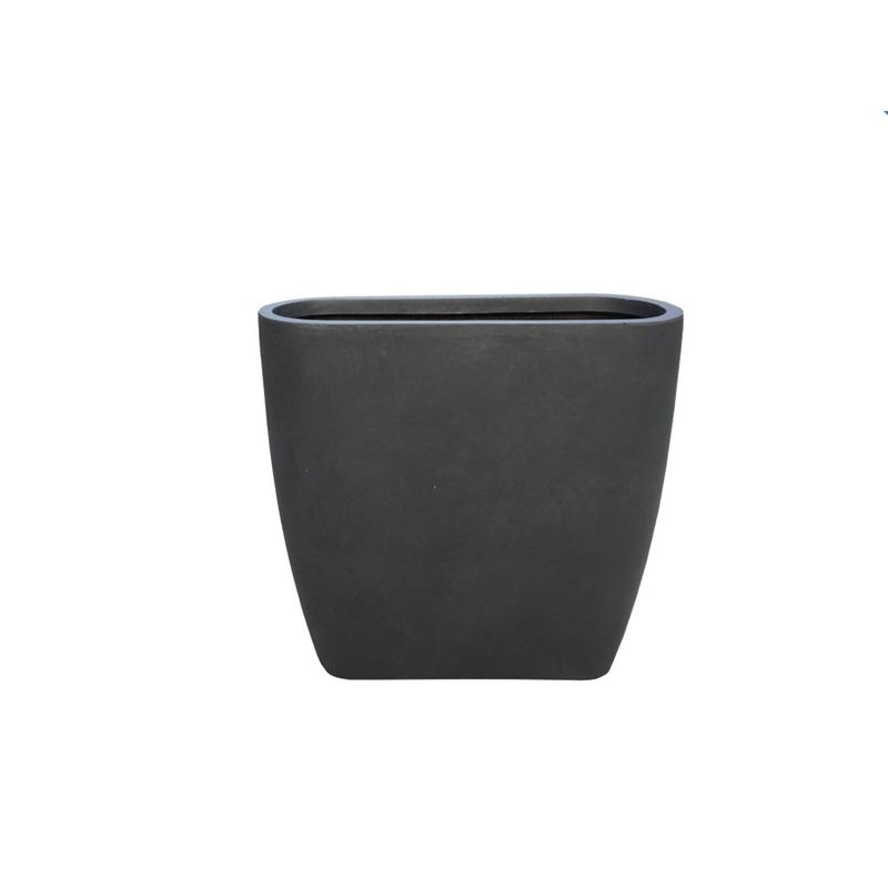 22.8&#34; Kante Lightweight Modern Outdoor Concrete Oval Planter Charcoal Black - Rosemead Home &#38; Garden, Inc., 1 of 10