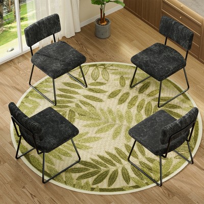 Aheaplus Dining Chairs Set of 2/4/6/8, Tufted Velvet Upholstered Metal Side Chair