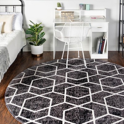 Unique Loom 7' 10 X 7' 10 Eco Plaid Indoor Outdoor Washable Navy Blue Area  Rug : Target