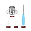 Unique Bargains Stainless Steel Low-leg Brushed Finish Closet Rod Holder 4 Pcs - 3 of 4