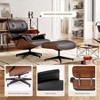 Kumasinova Genuine Leather Recliner Chair with Ottoman,Mid-Century Lounge Chair with Heavy Duty Base,Arm Chair for Living Room,Bedroom,Black - 3 of 4