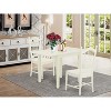 Modern Dining Table Set 3 Pcs - Linen White Wood Table & Chairs - Kitchen Dinette Set - 2 of 4