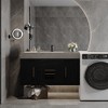 KWPZQEB 39.4" Single Floating Bathroom Vanity with Ceramic Sink, Wall Mounted Bathroom Vanity with 2 Drawers & Faux Marble Top for Bathroom, Black - 4 of 4