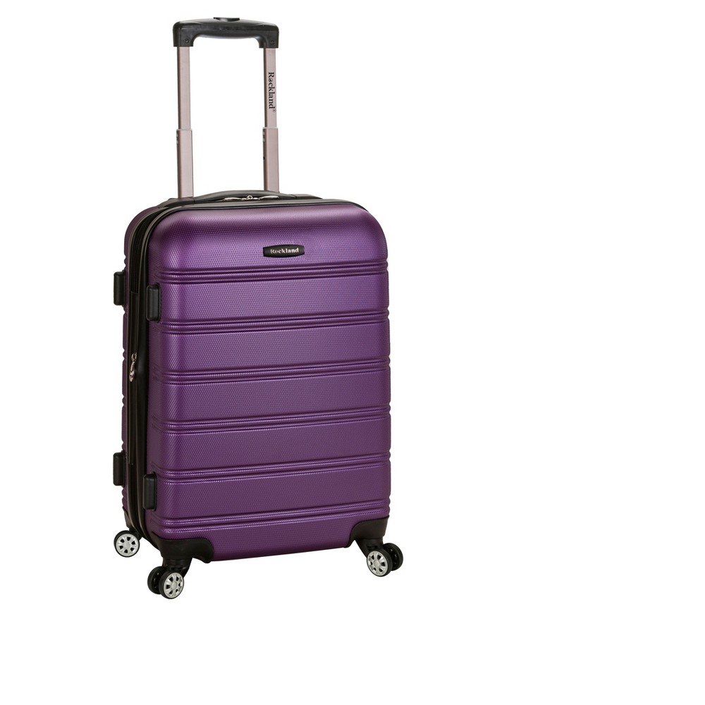 Photos - Luggage Rockland Melbourne Expandable Hardside Carry On Spinner Suitcase - Purple 