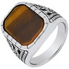 Steeltime Men's stainless steel and tiger eye rectangular ring. Size Option: 9-12 - 2 of 4