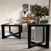 Spassway Wood Coffee Table Set Modern Coffee Table with Square End Table Living Room Table Set with Criss Cross Base for Apartment Home Office - 3 of 4