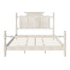 Merax Vintage Country Style Pine Wood Four Poster Platform Bed with Carved Headboard - 3 of 4