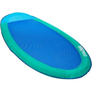 SwimWays Spring Float Original Pool Lounge Chair with Cooling Mesh, Head Pillow, Hyper-Flate Fast Inflation and Inner Spring Support for Adults - 1 of 4
