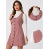 INSPIRE CHIC Women's Corduroy Button Down Scoop Neck Pockets Casual Pinafore Overall Dress - 2 of 4