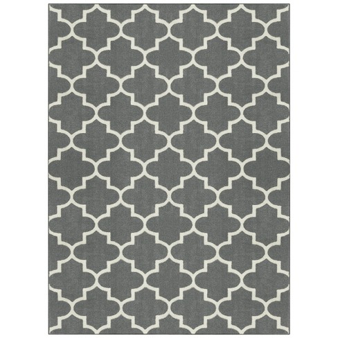 gray and white area rug 8x10