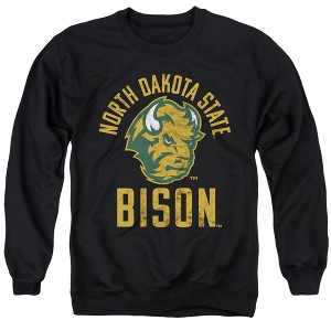 North Dakota State University NDSU Bison Official Bison Logo Adult Crewneck Sweatshirt, Black - 1 of 4