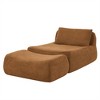 Large Bean Bag Chair with Waist Pillow & Ottoman, Chenille Upholstered Memory Foam Sofa, Comfy and Relaxing Lounge Chair - ModernLuxe - 3 of 4