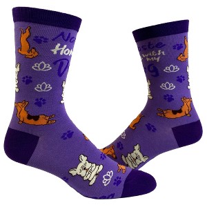 Crazy Dog T-Shirts Women's Namaste Home With My Dog Socks Funny Introvert Yoga Pet Puppy Animal Lover Footwear - 1 of 4
