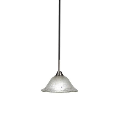 Toltec Lighting Paramount 1 - Light Pendant in  Matte Black/Brushed Nickel with 10" Frosted Crystal Shade