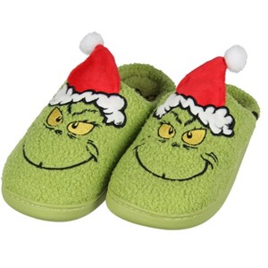 Seven Times Six Dr Seuss The Grinch 3D Hat Christmas Matching Family Rubber Bottom House Slipper - 1 of 4