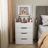 YONWAY 3 in 1 Vanity Desk with Plip Top Mirror, 3 Drawers & Cushion Stool Vanity Table Set, for Bedroom - 4 of 4